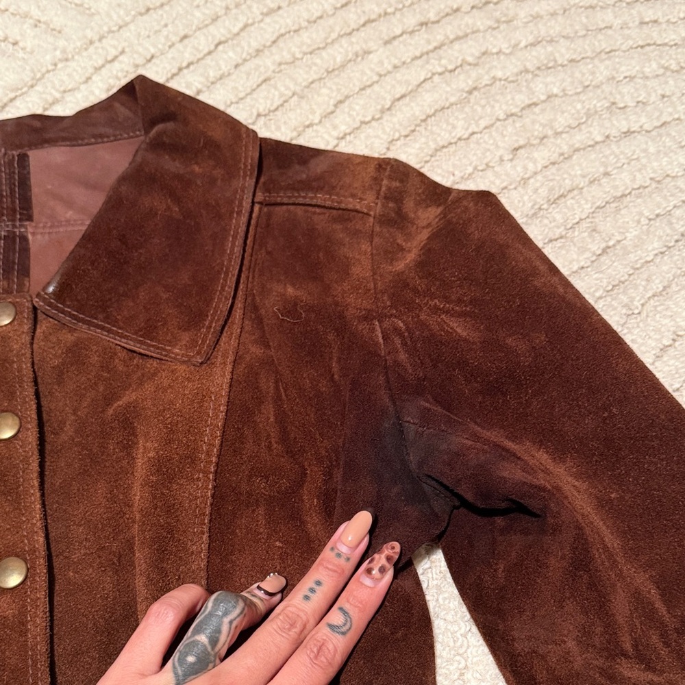 Vintage Brown Suede Women's Jacket - Picture 3 of 8